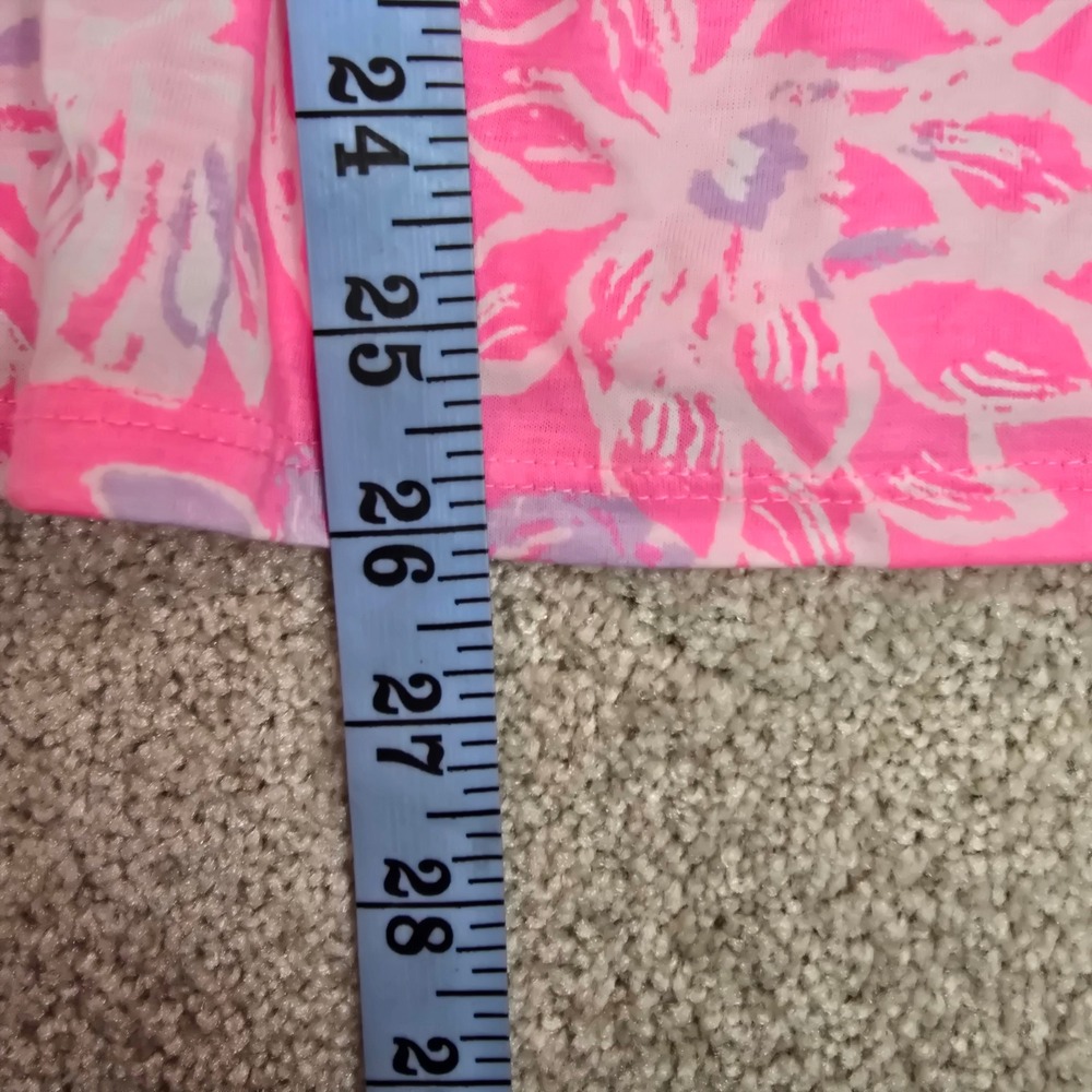 Lilly Pulitzer Golda Top Rousseau Pink Zen Garden Floral Ruffle Top Large NWT - Picture 3 of 9